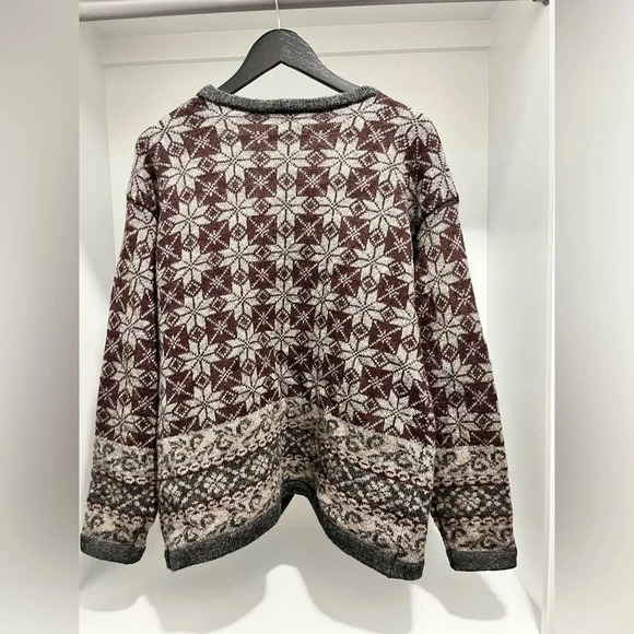 Vintage H&M WOMAN COLLECTION 100% Shetland Wool Nordic cardigan Large bradenburg - Picture 3 of 10